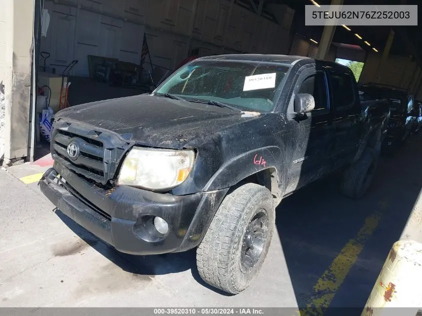 2006 Toyota Tacoma Prerunner V6 VIN: 5TEJU62N76Z252003 Lot: 39520310