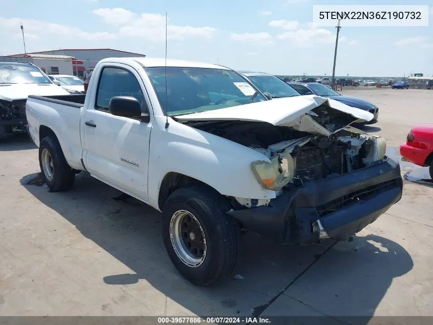 2006 Toyota Tacoma VIN: 5TENX22N36Z190732 Lot: 39577886