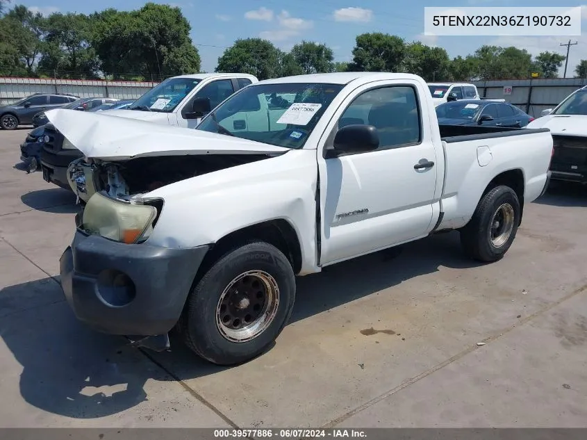 2006 Toyota Tacoma VIN: 5TENX22N36Z190732 Lot: 39577886