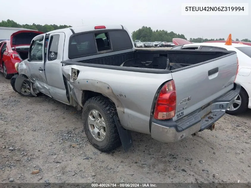 2006 Toyota Tacoma Base V6 VIN: 5TEUU42N06Z319994 Lot: 40026754