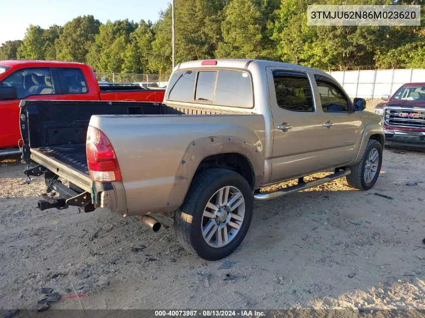 2006 Toyota Tacoma Prerunner V6 VIN: 3TMJU62N86M023620 Lot: 40073987