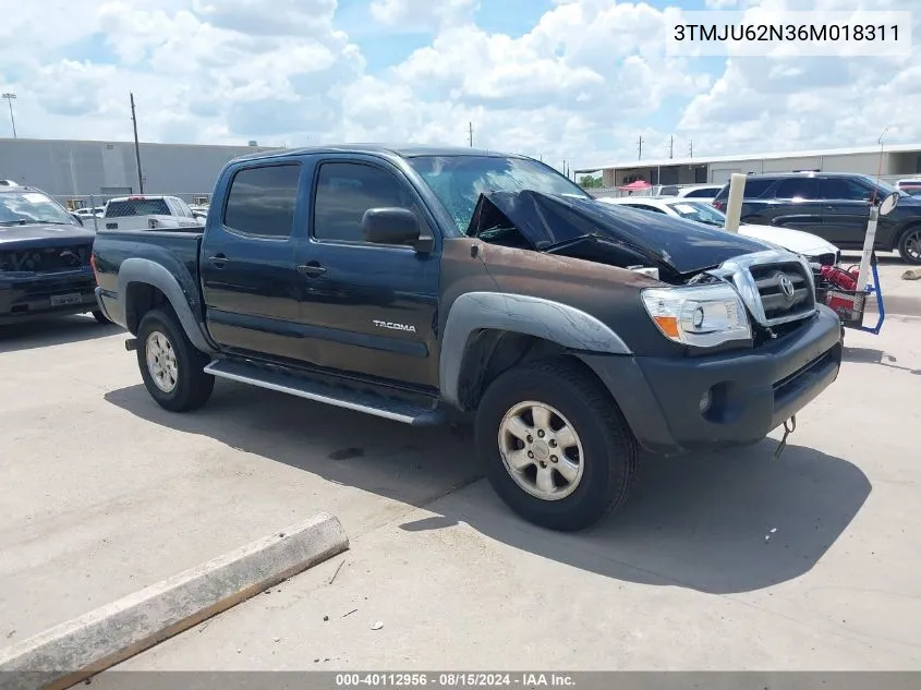 2006 Toyota Tacoma Prerunner V6 VIN: 3TMJU62N36M018311 Lot: 40112956