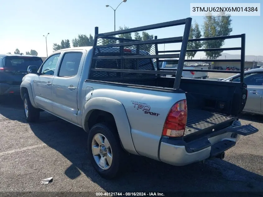 2006 Toyota Tacoma Prerunner V6 VIN: 3TMJU62NX6M014384 Lot: 40121744