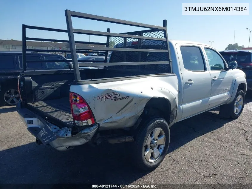 2006 Toyota Tacoma Prerunner V6 VIN: 3TMJU62NX6M014384 Lot: 40121744