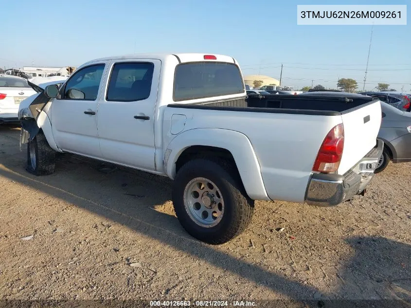 2006 Toyota Tacoma Double Cab Prerunner VIN: 3TMJU62N26M009261 Lot: 40126663