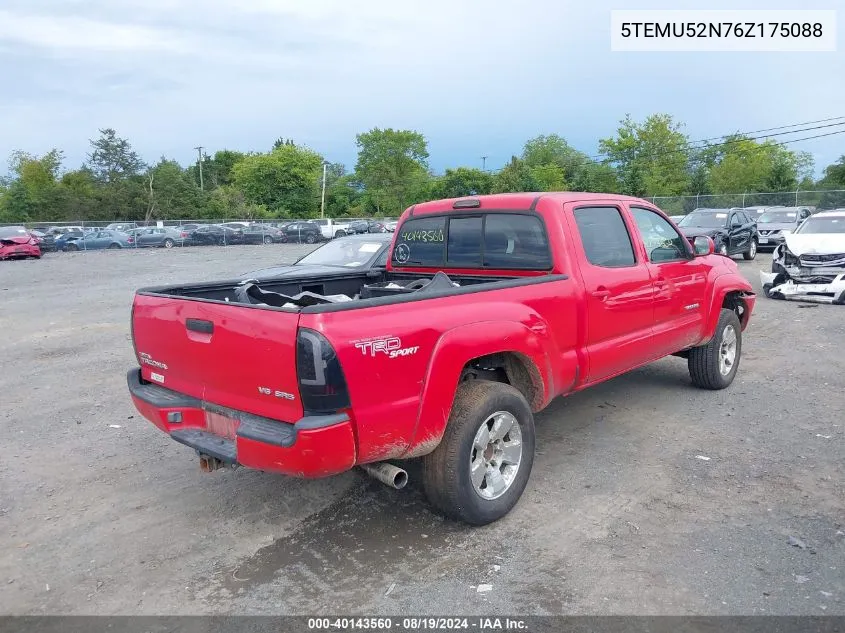 2006 Toyota Tacoma Base V6 VIN: 5TEMU52N76Z175088 Lot: 40143560