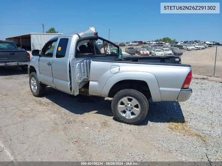 2006 Toyota Tacoma Prerunner V6 VIN: 5TETU62N26Z291302 Lot: 40156234