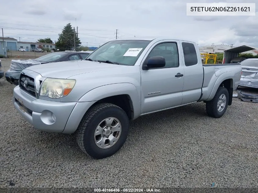 2006 Toyota Tacoma Prerunner V6 VIN: 5TETU62N06Z261621 Lot: 40166456