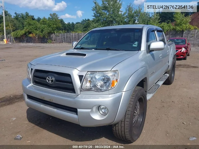 2006 Toyota Tacoma Base V6 VIN: 5TELU42N76Z254136 Lot: 40178120