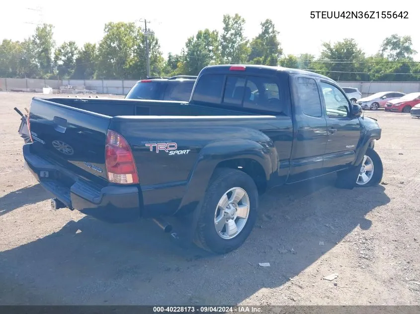 2006 Toyota Tacoma Base V6 VIN: 5TEUU42N36Z155642 Lot: 40228173