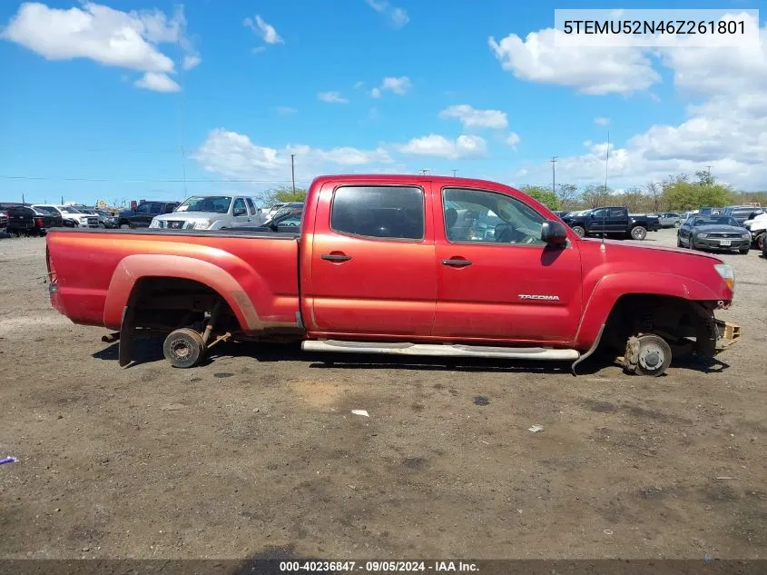 2006 Toyota Tacoma Base V6 VIN: 5TEMU52N46Z261801 Lot: 40236847