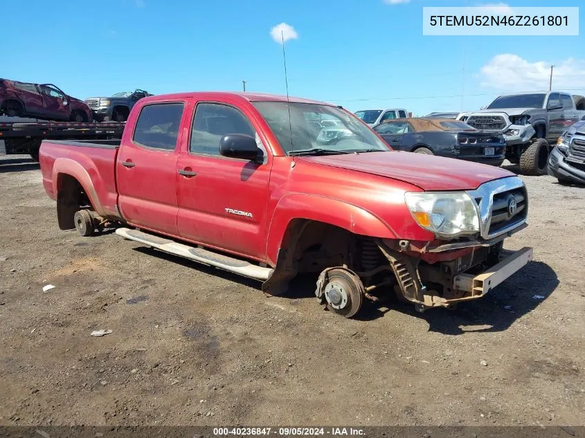 2006 Toyota Tacoma Base V6 VIN: 5TEMU52N46Z261801 Lot: 40236847