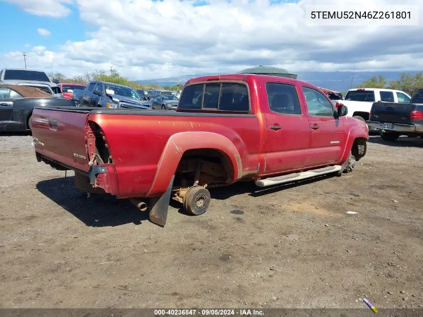 2006 Toyota Tacoma Base V6 VIN: 5TEMU52N46Z261801 Lot: 40236847