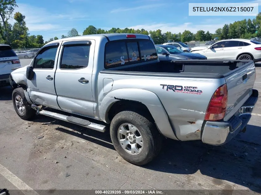 2006 Toyota Tacoma Base V6 VIN: 5TELU42NX6Z215007 Lot: 40239205