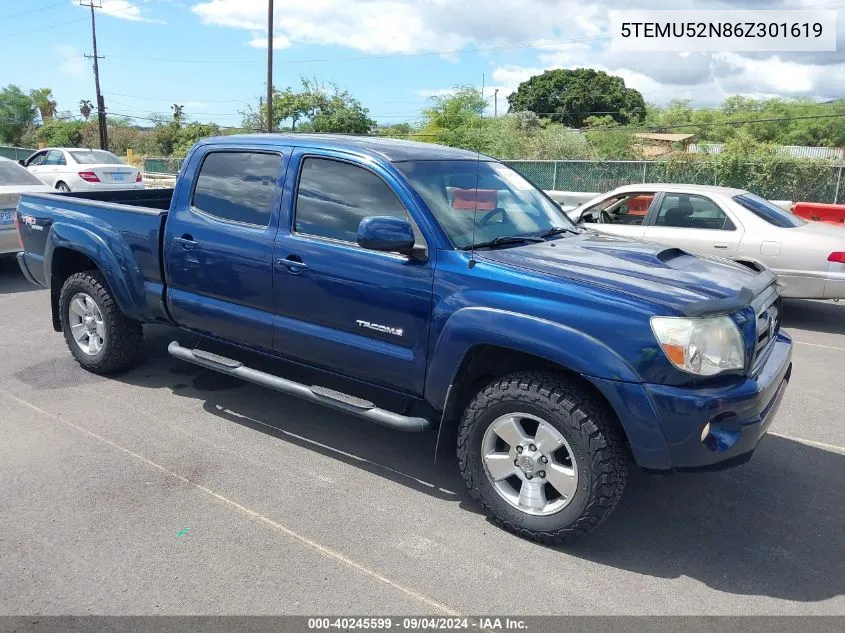 2006 Toyota Tacoma Base V6 VIN: 5TEMU52N86Z301619 Lot: 40245599