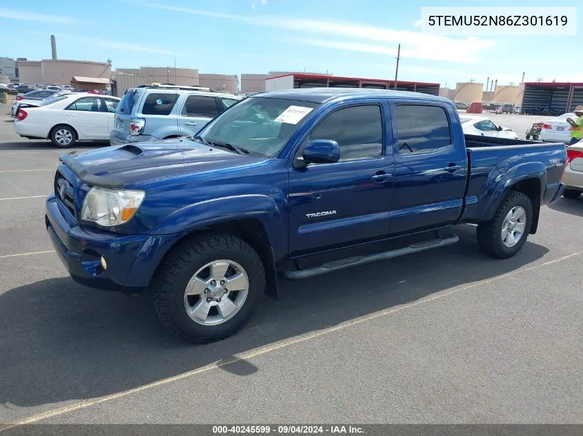 2006 Toyota Tacoma Base V6 VIN: 5TEMU52N86Z301619 Lot: 40245599