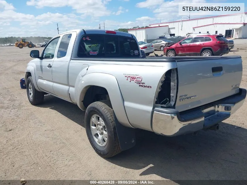 2006 Toyota Tacoma Access Cab VIN: 5TEUU42N86Z159220 Lot: 40268428