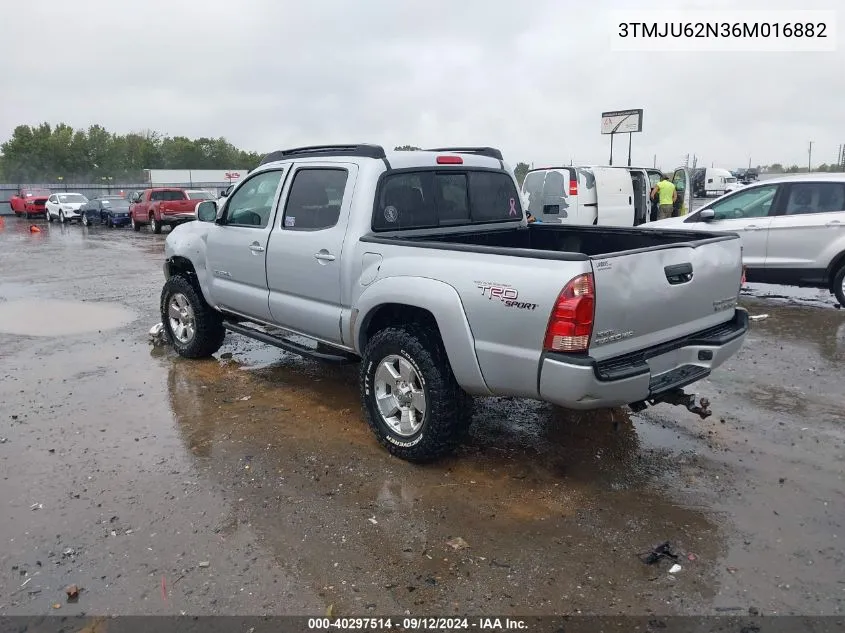 2006 Toyota Tacoma Double Cab Prerunner VIN: 3TMJU62N36M016882 Lot: 40297514