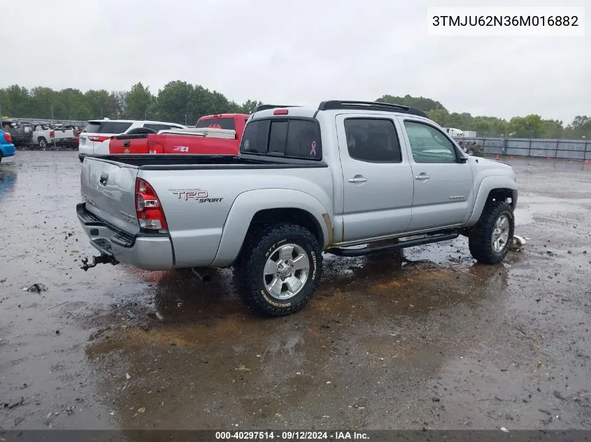 2006 Toyota Tacoma Double Cab Prerunner VIN: 3TMJU62N36M016882 Lot: 40297514