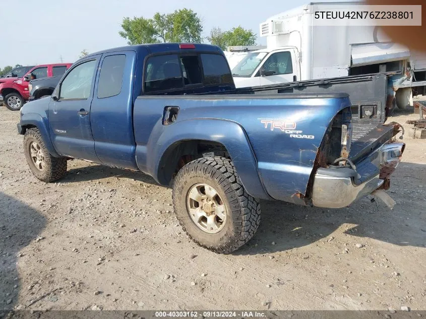 2006 Toyota Tacoma Base V6 VIN: 5TEUU42N76Z238801 Lot: 40303162