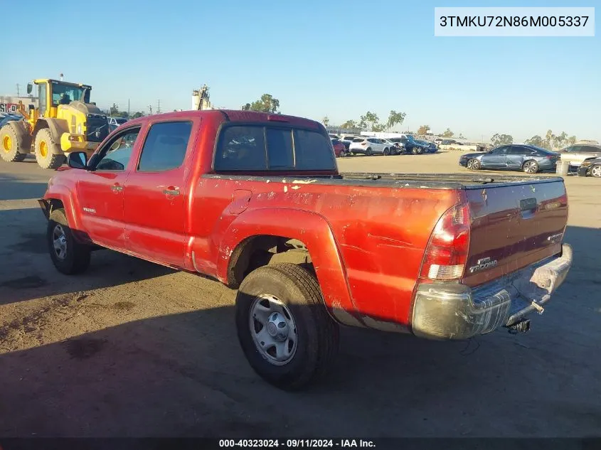 2006 Toyota Tacoma Prerunner V6 VIN: 3TMKU72N86M005337 Lot: 40323024