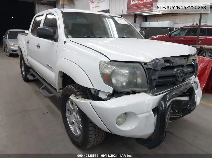 2006 Toyota Tacoma Prerunner V6 VIN: 5TEJU62N16Z220258 Lot: 40328574