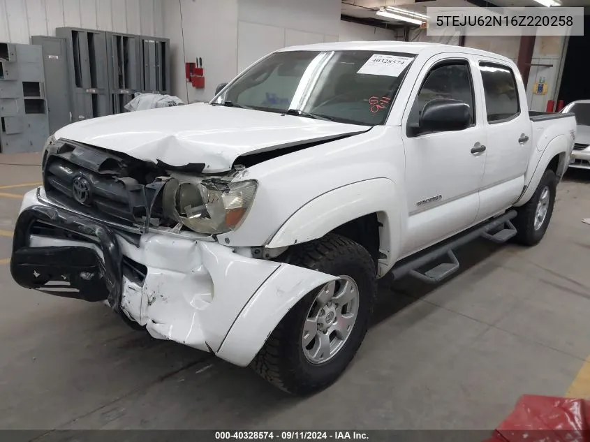 2006 Toyota Tacoma Prerunner V6 VIN: 5TEJU62N16Z220258 Lot: 40328574