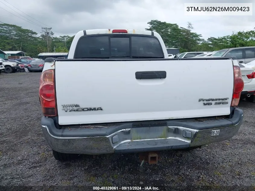 2006 Toyota Tacoma Prerunner V6 VIN: 3TMJU62N26M009423 Lot: 40329061