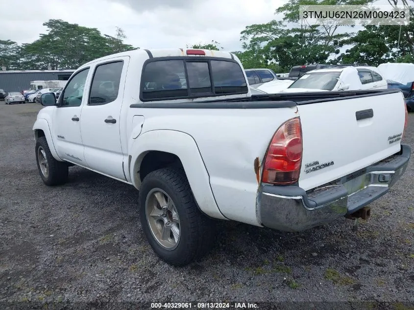 2006 Toyota Tacoma Prerunner V6 VIN: 3TMJU62N26M009423 Lot: 40329061