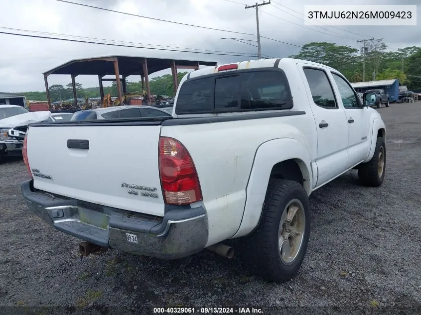 2006 Toyota Tacoma Prerunner V6 VIN: 3TMJU62N26M009423 Lot: 40329061