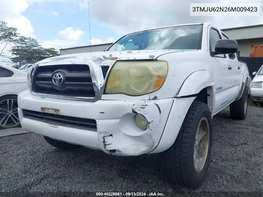 2006 Toyota Tacoma Prerunner V6 VIN: 3TMJU62N26M009423 Lot: 40329061