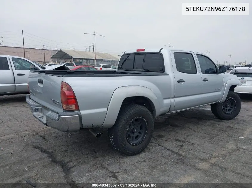 2006 Toyota Tacoma Prerunner V6 VIN: 5TEKU72N96Z176178 Lot: 40343667