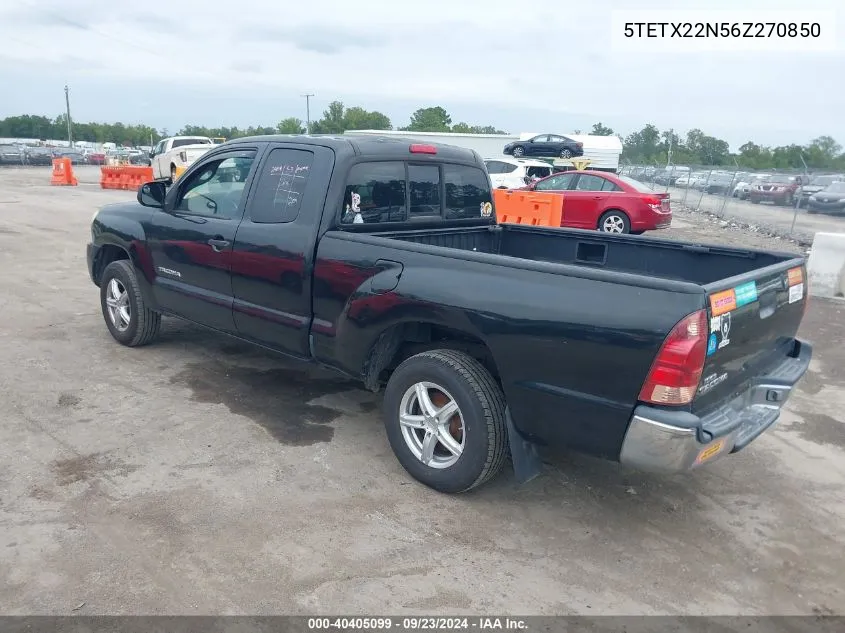 2006 Toyota Tacoma VIN: 5TETX22N56Z270850 Lot: 40405099