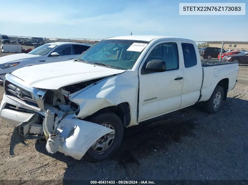 2006 Toyota Tacoma VIN: 5TETX22N76Z173083 Lot: 40431433