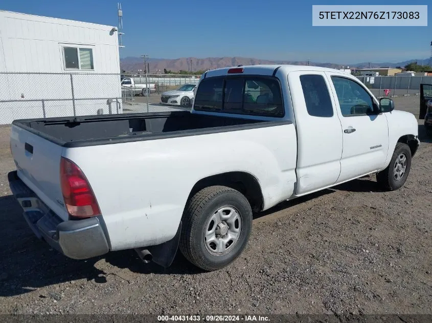 2006 Toyota Tacoma VIN: 5TETX22N76Z173083 Lot: 40431433