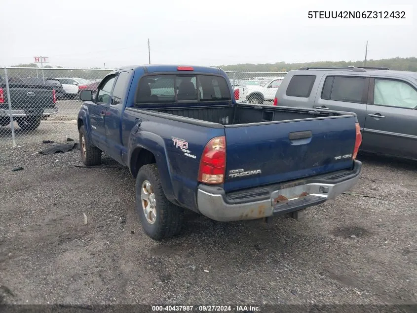 2006 Toyota Tacoma Base V6 VIN: 5TEUU42N06Z312432 Lot: 40437987