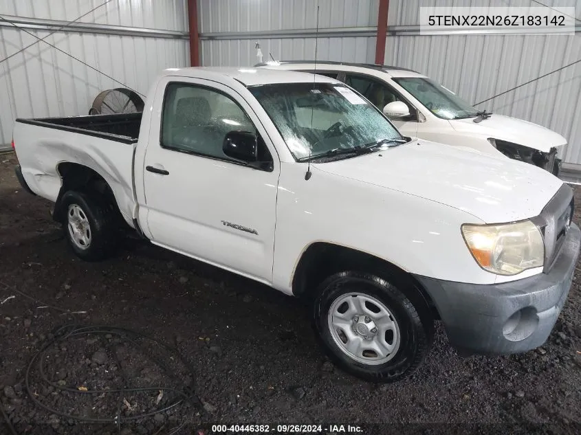 2006 Toyota Tacoma VIN: 5TENX22N26Z183142 Lot: 40446382