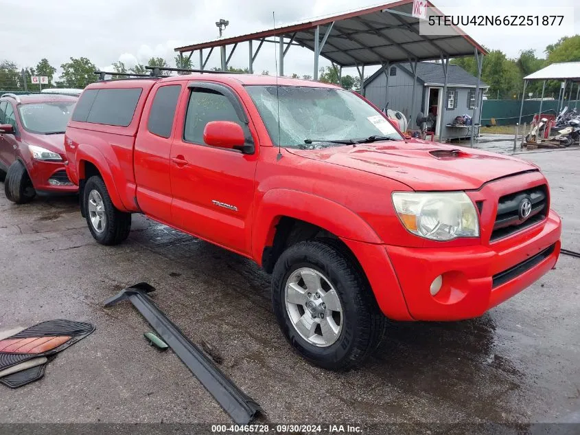 2006 Toyota Tacoma Access Cab VIN: 5TEUU42N66Z251877 Lot: 40465728