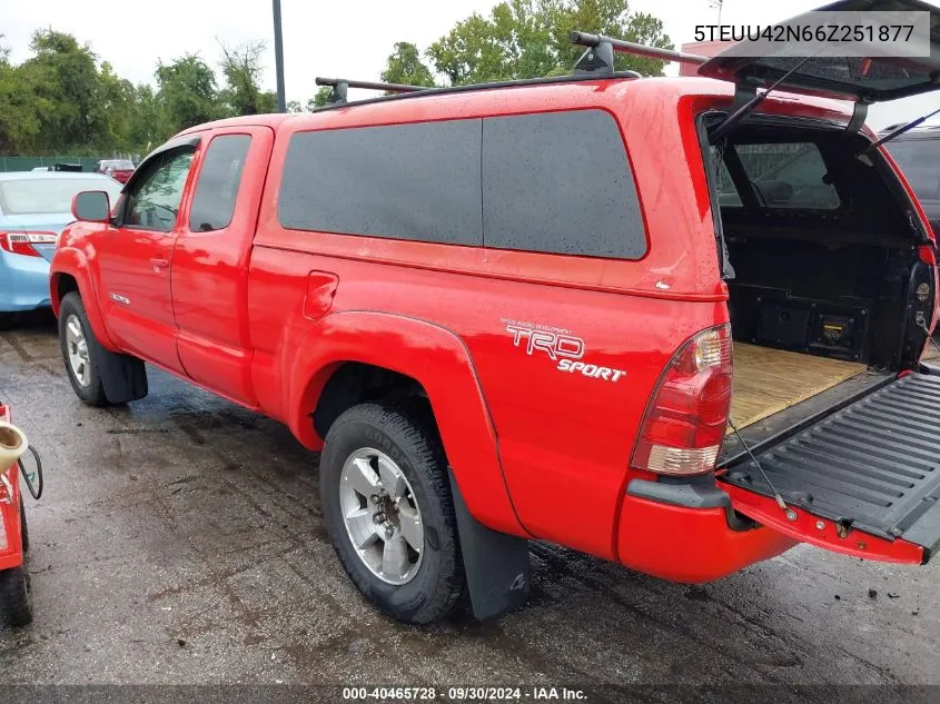 2006 Toyota Tacoma Access Cab VIN: 5TEUU42N66Z251877 Lot: 40465728