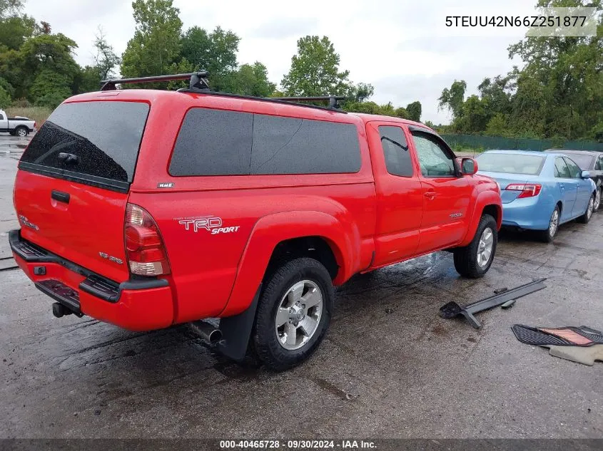 2006 Toyota Tacoma Access Cab VIN: 5TEUU42N66Z251877 Lot: 40465728