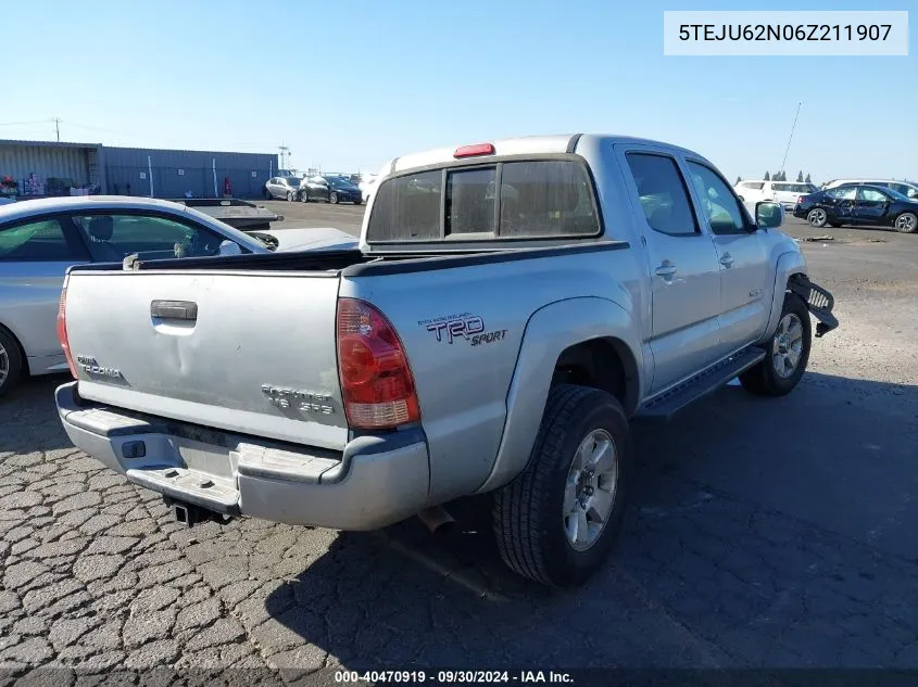 2006 Toyota Tacoma Prerunner V6 VIN: 5TEJU62N06Z211907 Lot: 40470919