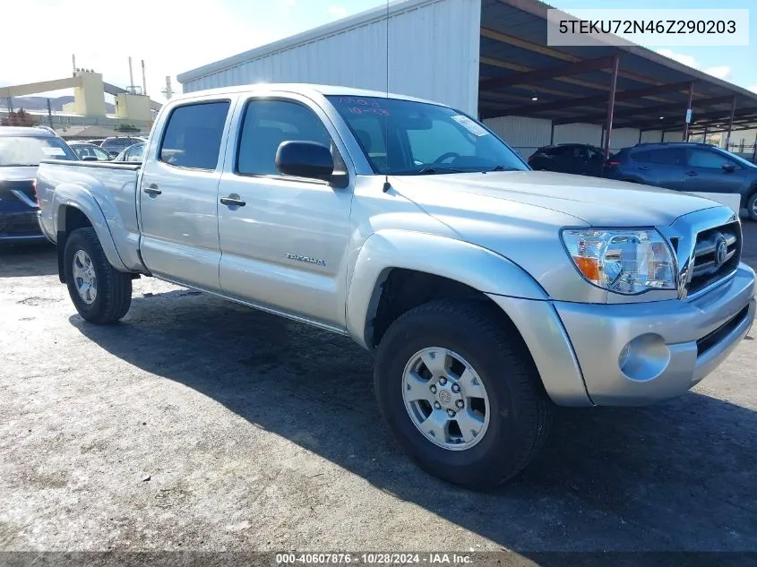 2006 Toyota Tacoma Prerunner V6 VIN: 5TEKU72N46Z290203 Lot: 40607876