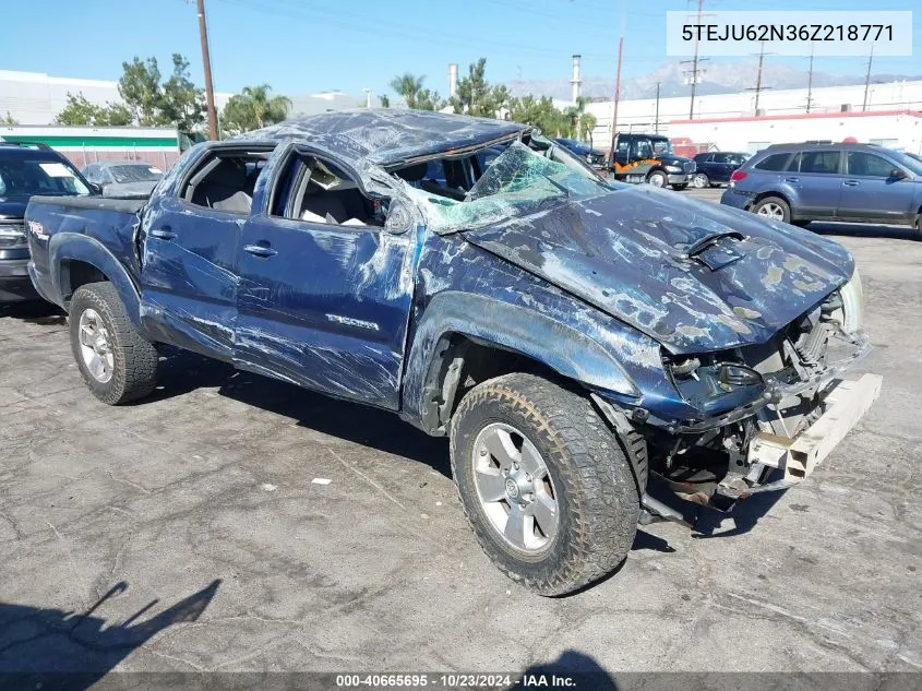 2006 Toyota Tacoma Double Cab Prerunner VIN: 5TEJU62N36Z218771 Lot: 40665695