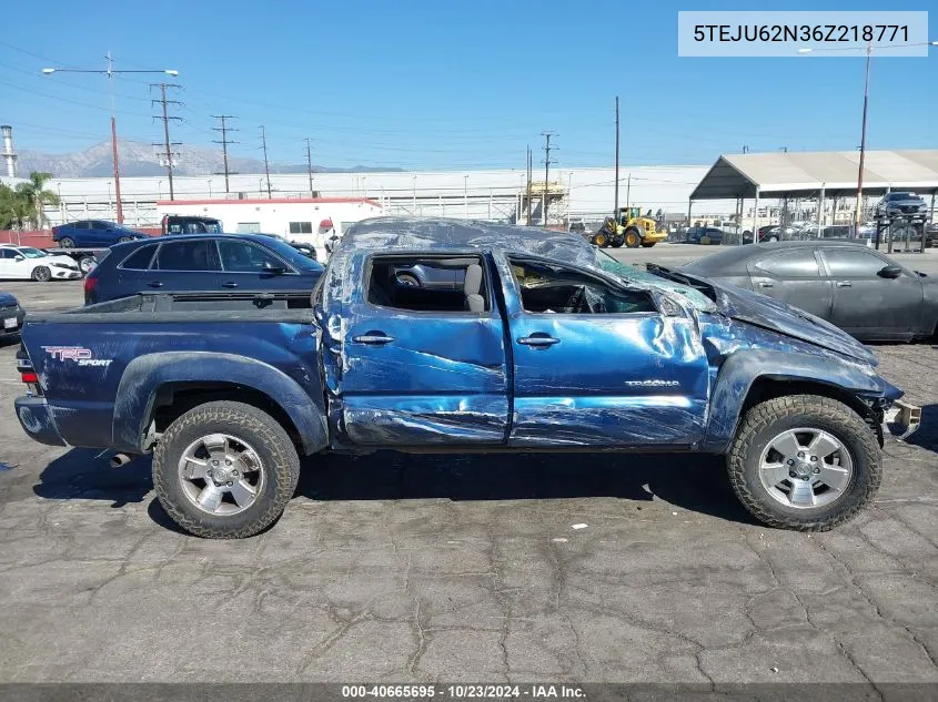 2006 Toyota Tacoma Double Cab Prerunner VIN: 5TEJU62N36Z218771 Lot: 40665695