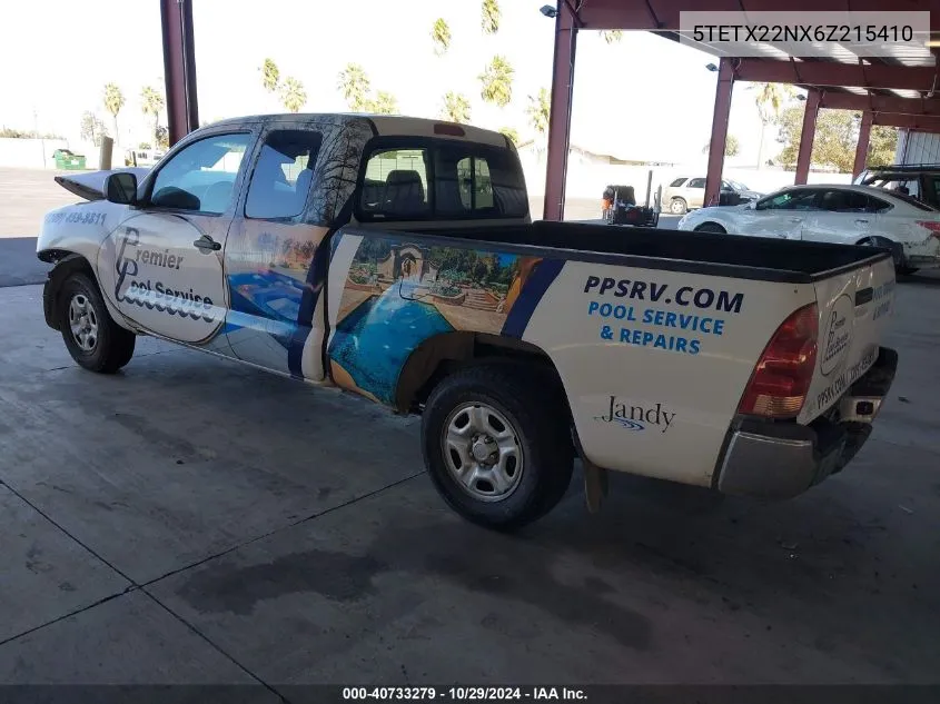 2006 Toyota Tacoma VIN: 5TETX22NX6Z215410 Lot: 40733279