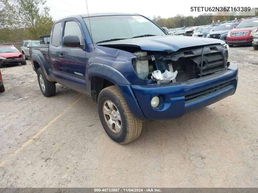 2006 Toyota Tacoma Prerunner Access Cab VIN: 5TETU62N36Z163389 Lot: 40733887