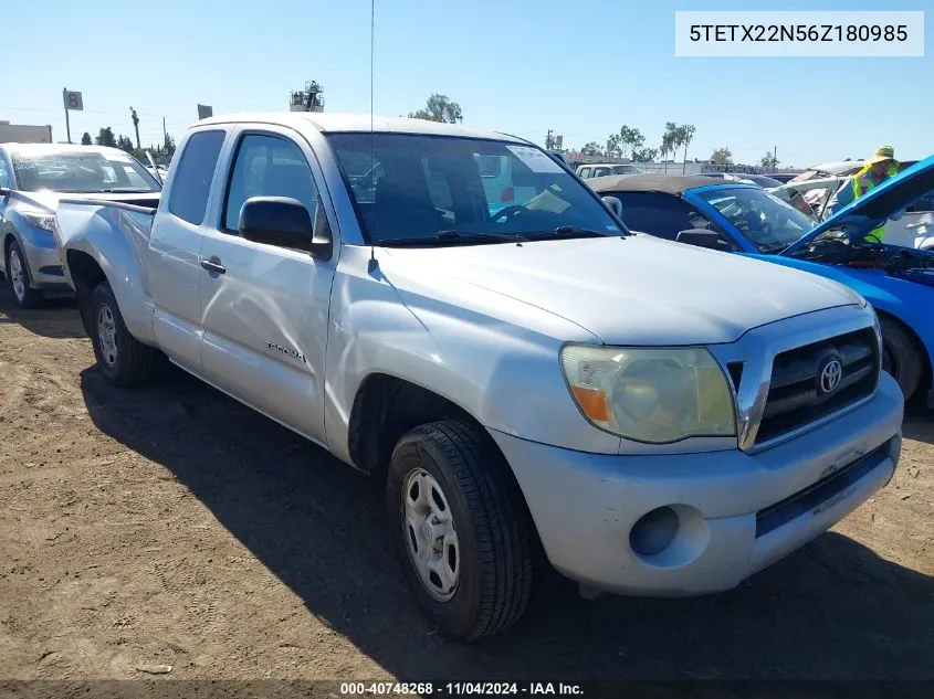 2006 Toyota Tacoma VIN: 5TETX22N56Z180985 Lot: 40748268