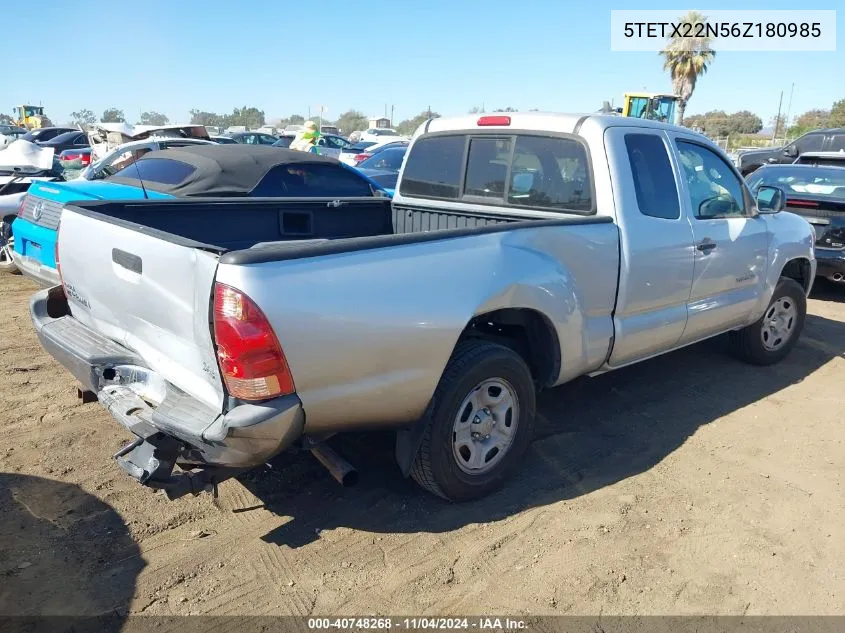 2006 Toyota Tacoma VIN: 5TETX22N56Z180985 Lot: 40748268