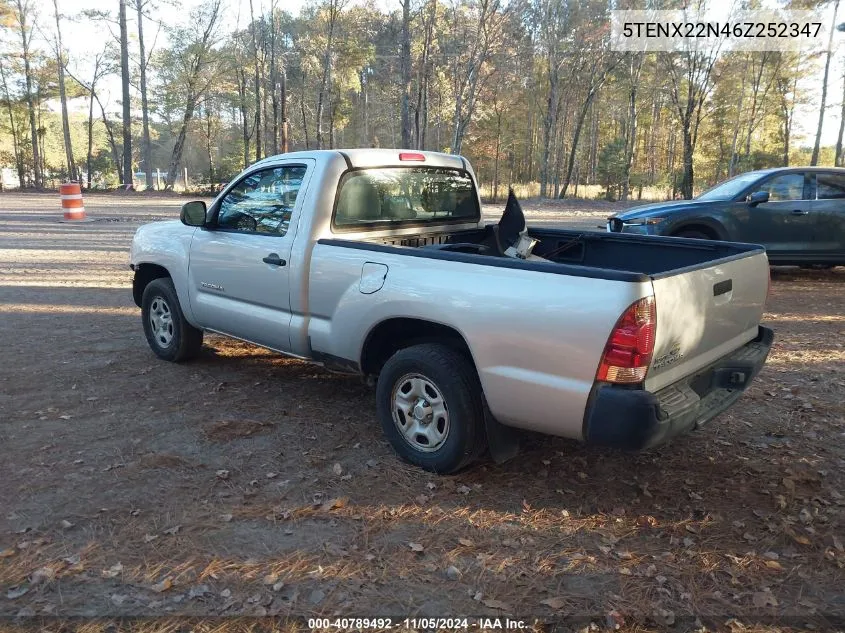 2006 Toyota Tacoma VIN: 5TENX22N46Z252347 Lot: 40789492