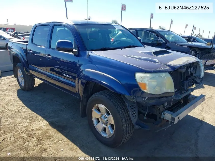 2006 Toyota Tacoma Double Cab Prerunner VIN: 5TEJU62N46Z227625 Lot: 40791172